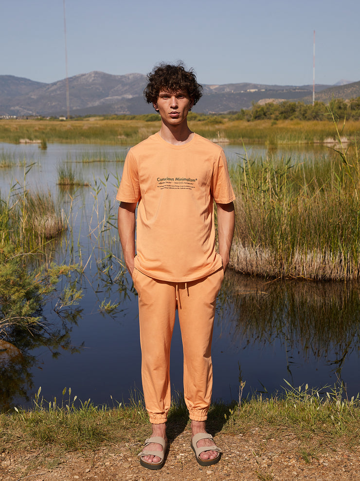 T-shirt με τύπωμα "Conscious Minimalism" | Peach
