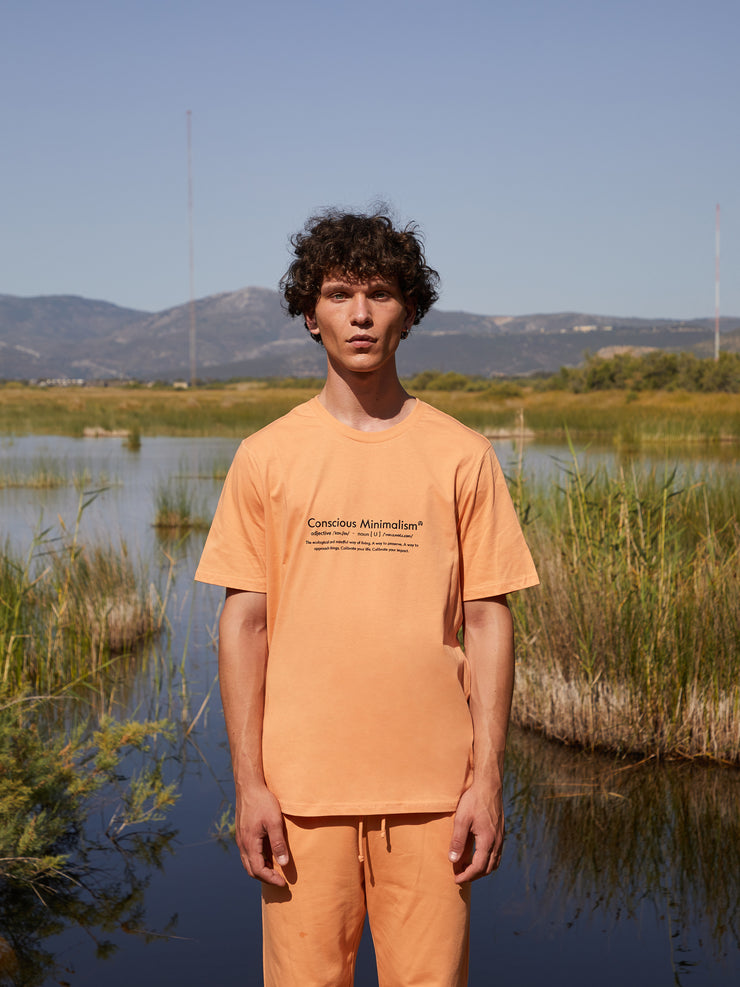 T-shirt με τύπωμα "Conscious Minimalism" | Peach