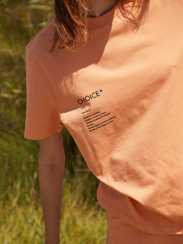 T-shirt με τύπωμα "CHOICE" | Peach